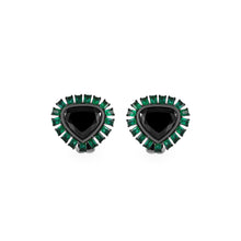 Load image into Gallery viewer, Black Diamonds &amp; Emeralds - earrings

