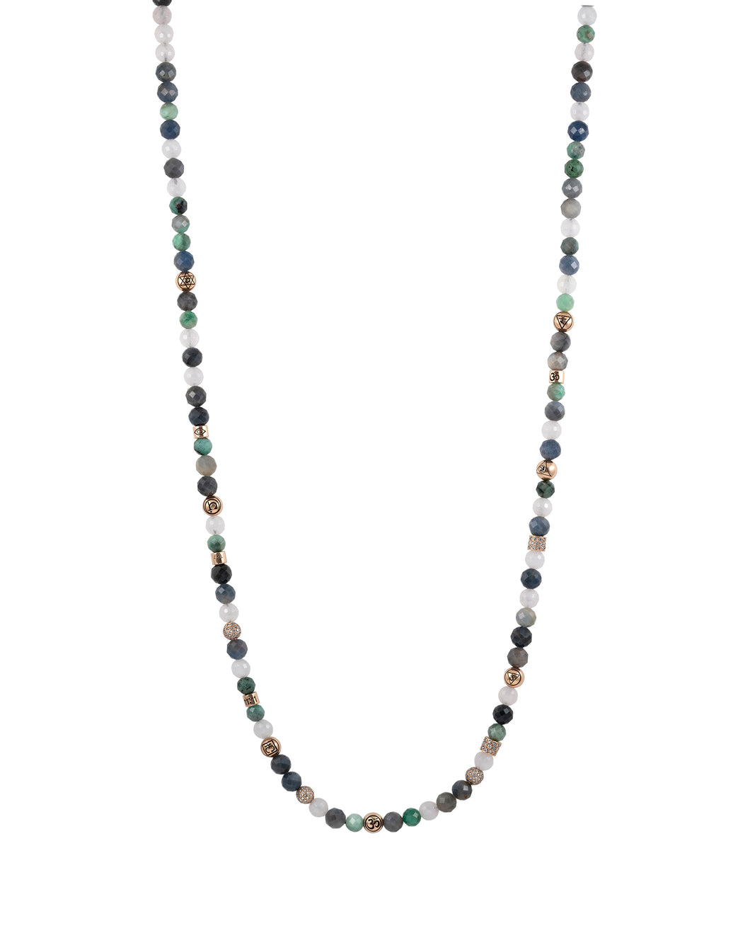 Sapphires Chakra necklace- Gold & Diamonds