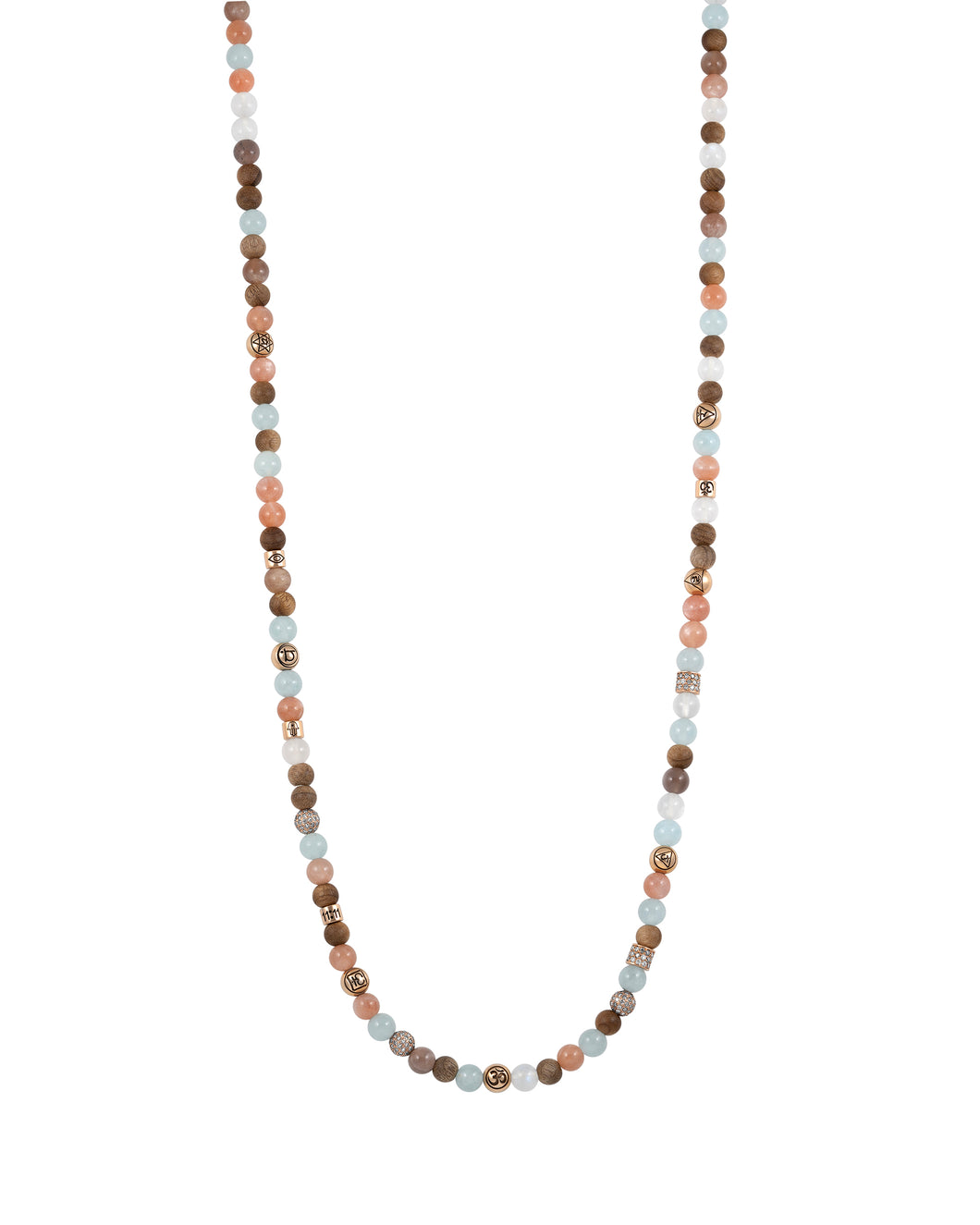 Wood Chakra Necklace- Gold& Diamonds