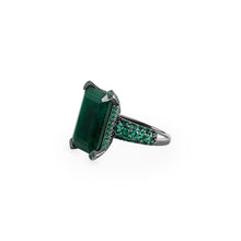 Load image into Gallery viewer, Emeralds &amp; Black Gold- ring

