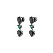 Load image into Gallery viewer, Emeralds &amp; Black Diamonds- earrings
