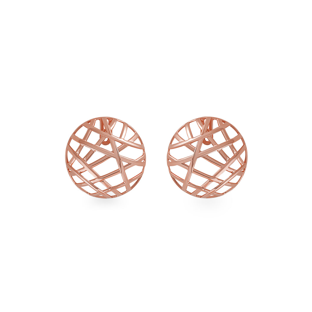 Rose Gold Round Earrings