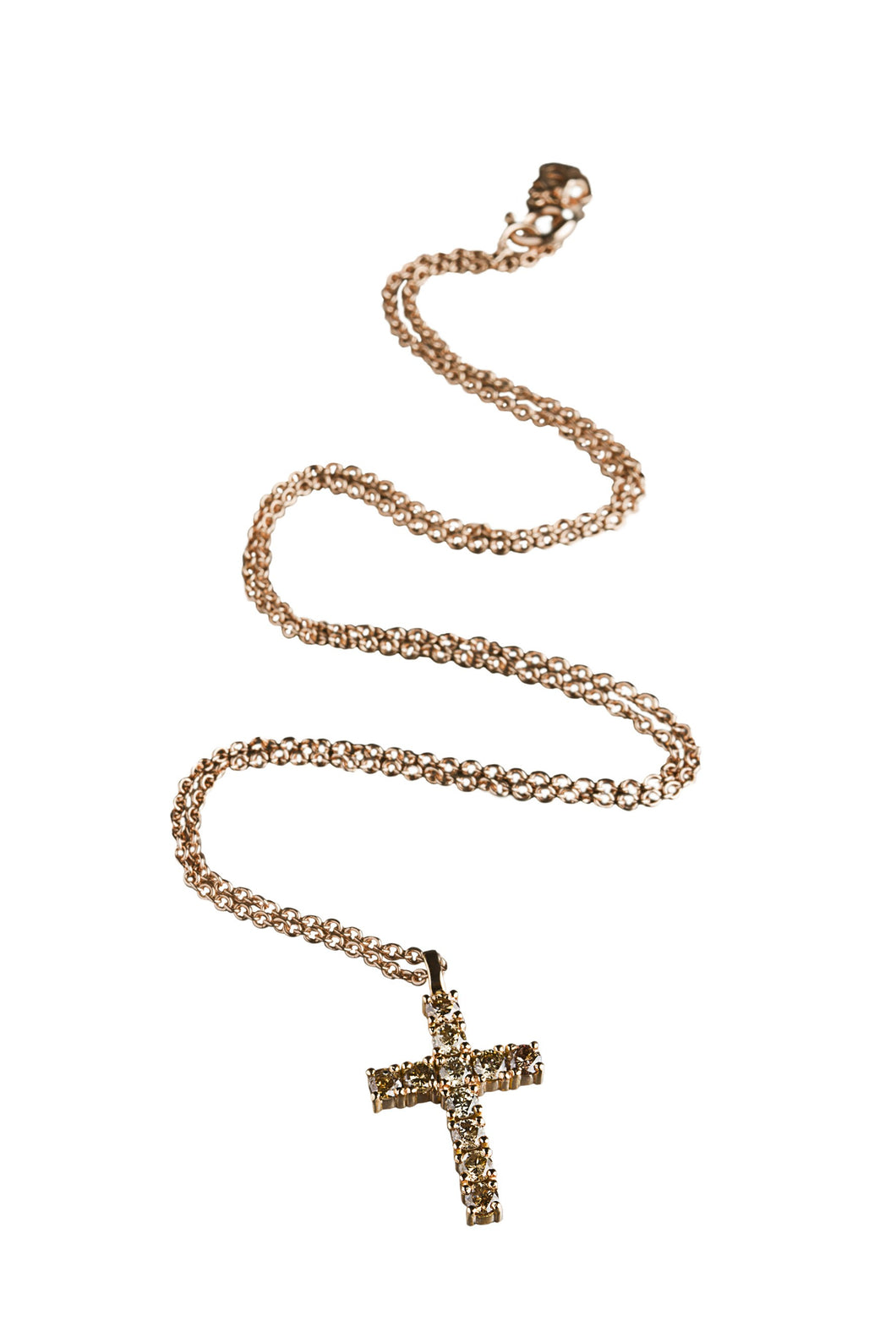 Catholic Cross Necklace Rose Gold