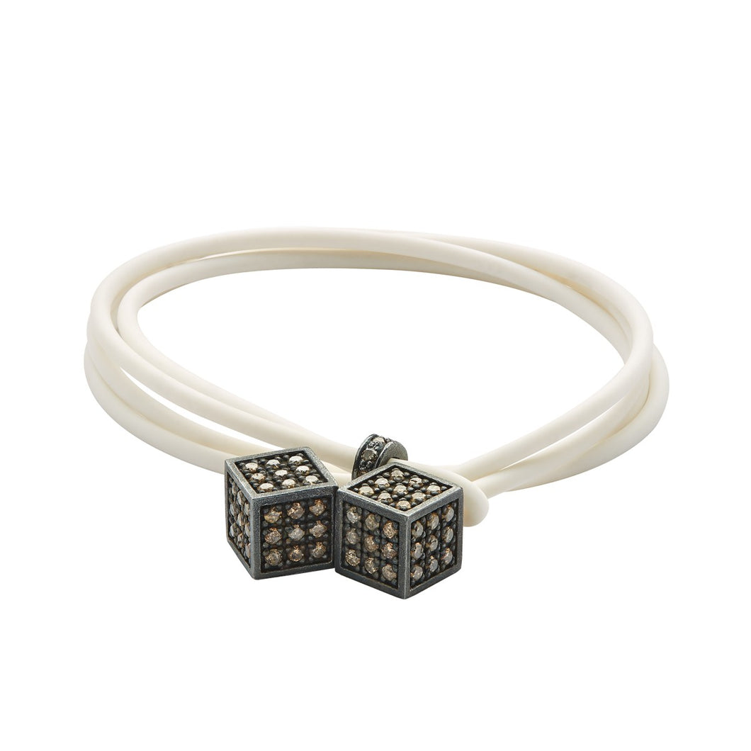 Dices - Silver & brown - White rubber