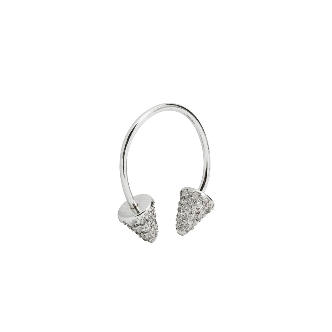 Double spike Earring - White Gold