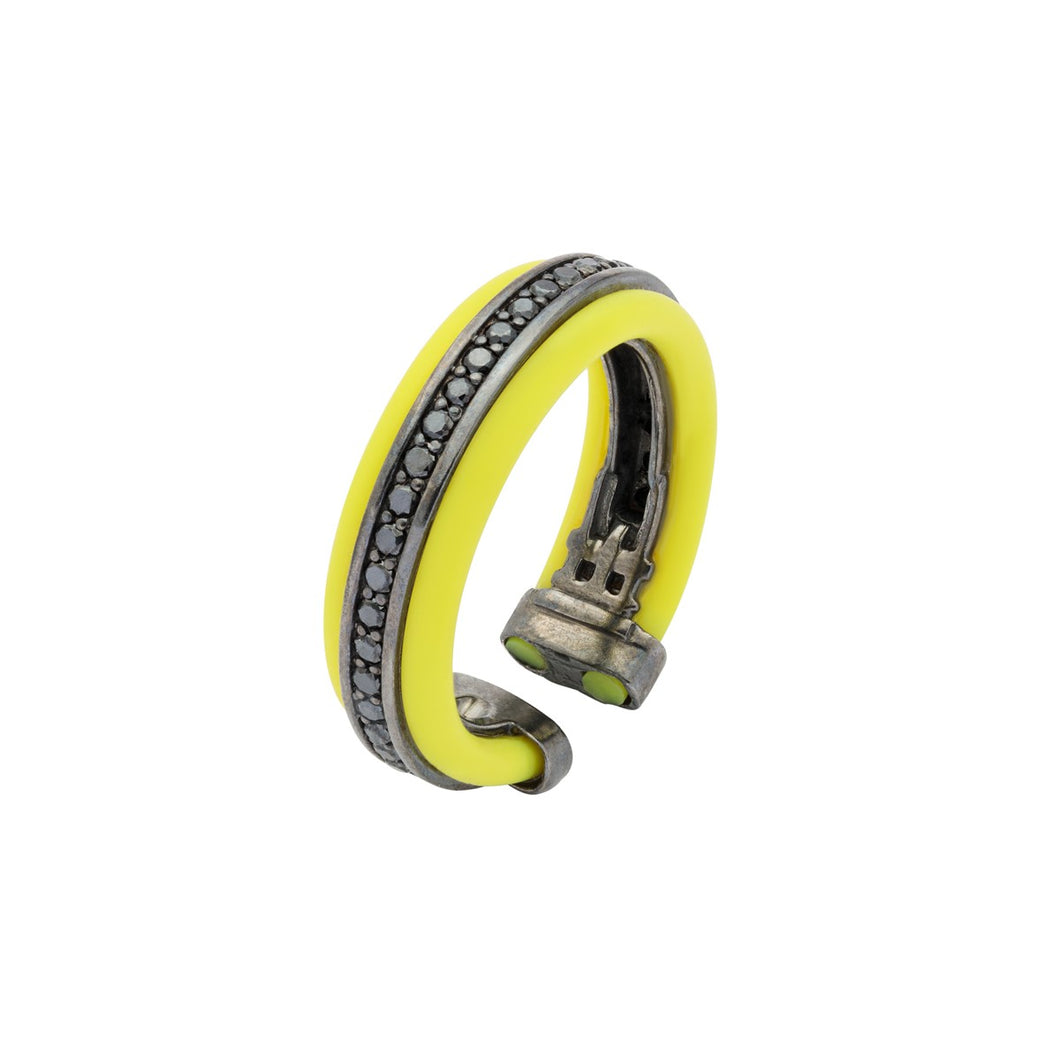 Protecting Silver Ring -  Yellow Rubber