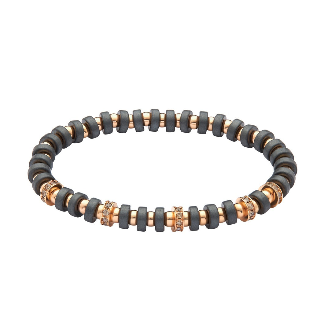 Multistopper Bracelet with Rose Gold and Hematite