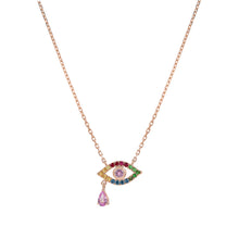 Load image into Gallery viewer, Rainbow evil eye necklace
