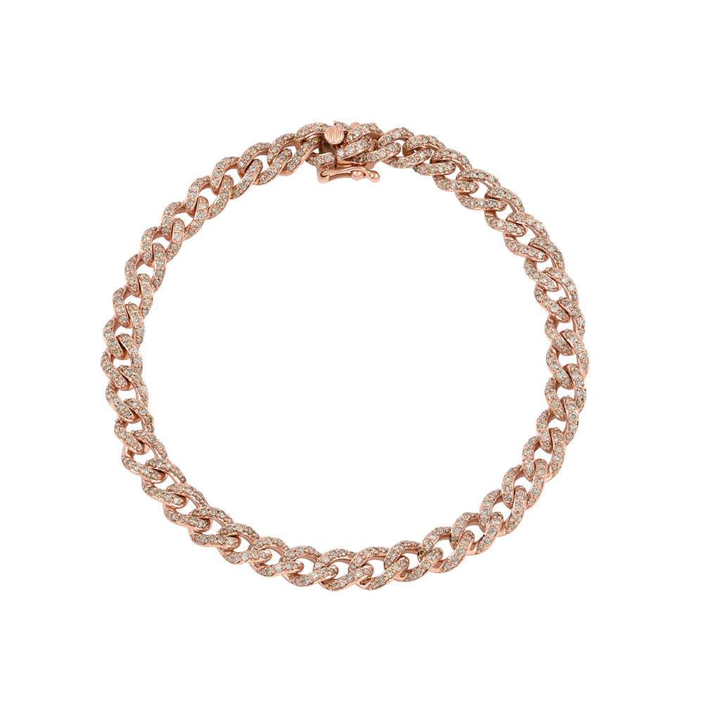 Pave bracelet- Rose Gold&brown diamonds