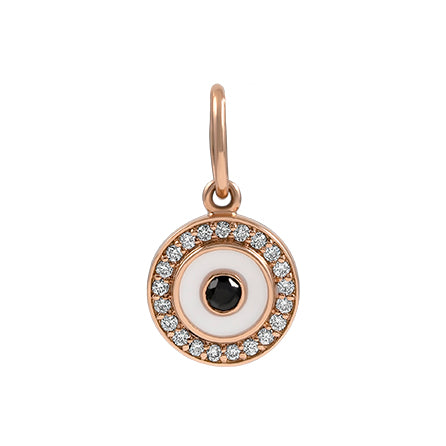 Evil eye pendant White diamonds&Gold