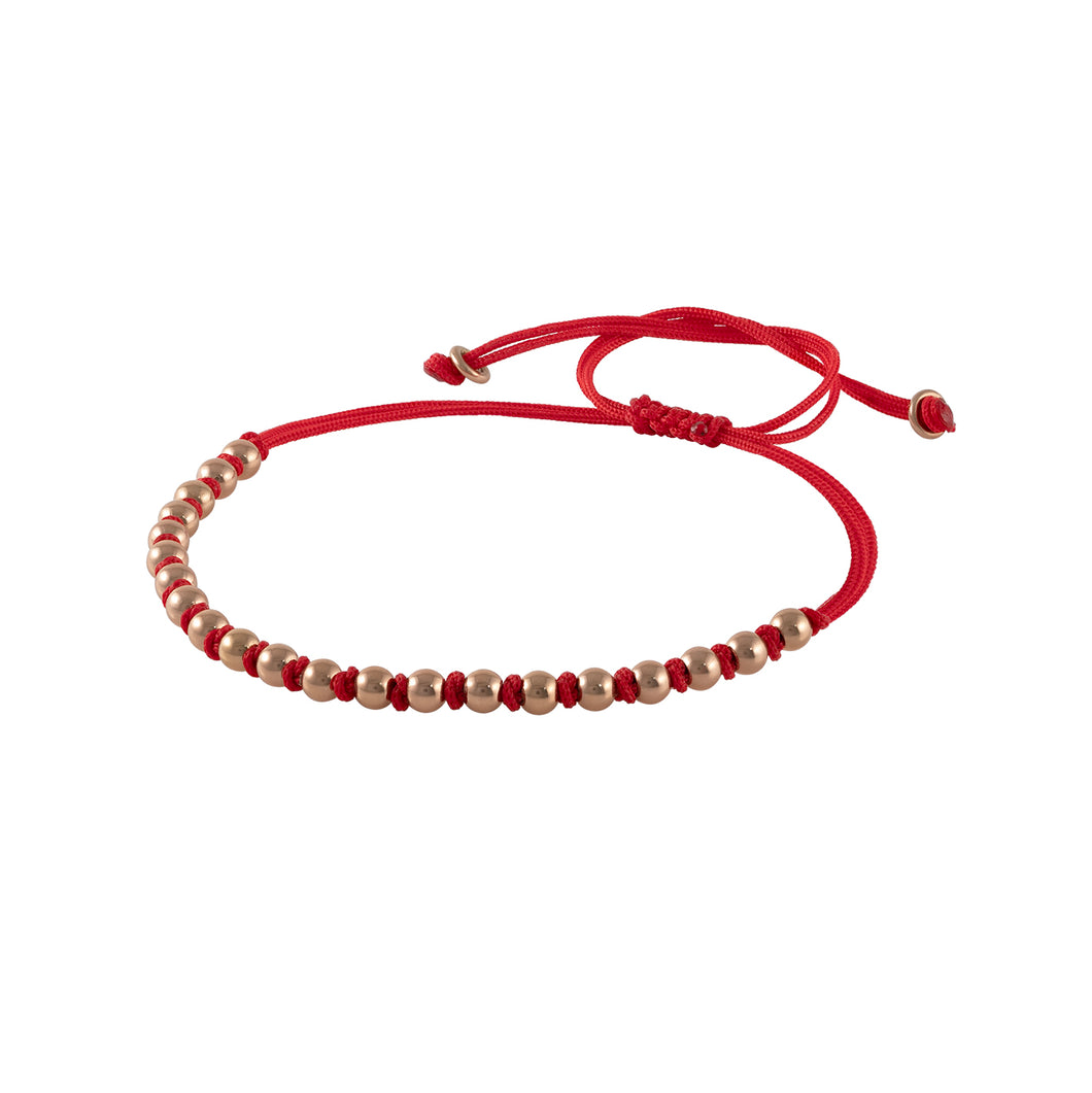 21 rose gold beads - red macrame