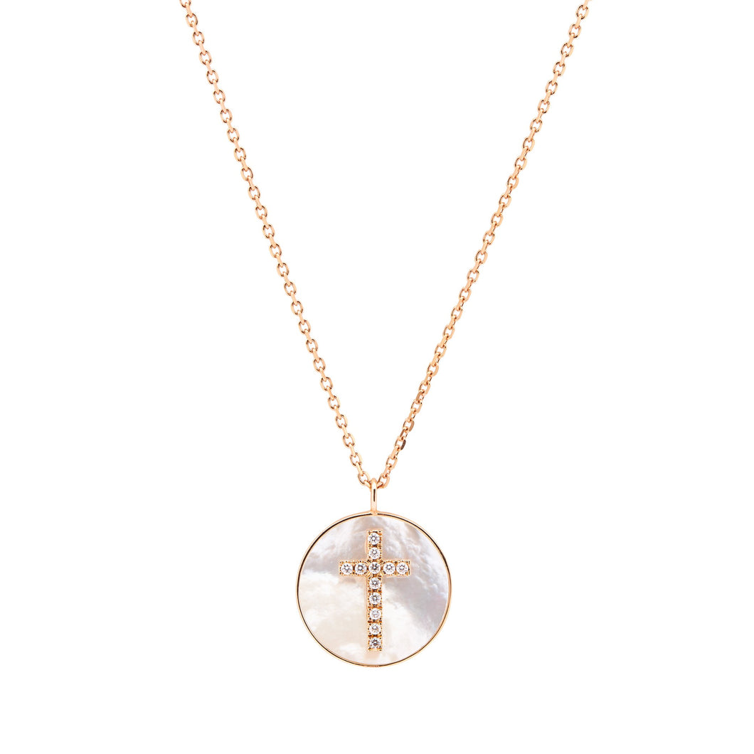 CROSS NECKLACE - MOTHER OF PEARL