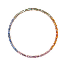 Load image into Gallery viewer, EMERALD CUT RAINBOW RIVIERE NECKLACE
