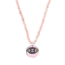Load image into Gallery viewer, EVIL EYE PINK OPAL NECKLACE
