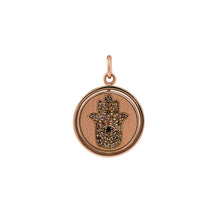 Load image into Gallery viewer, 11:11- Hamsa and Evil eye reversible pendant
