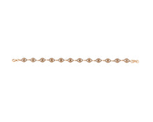 Load image into Gallery viewer, Evil eyes riviere bracelet- Rose Gold&amp; Diamonds
