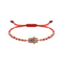 Load image into Gallery viewer, Hamsa beads- Ruby &amp; Diamonds
