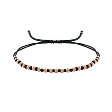 Load image into Gallery viewer, 21 rose gold beads - black macrame
