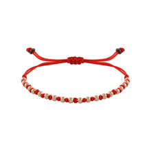 Load image into Gallery viewer, 21 rose gold beads- red macrame
