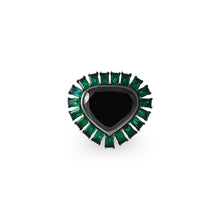 Load image into Gallery viewer, Black Diamond &amp; Emeralds- ring
