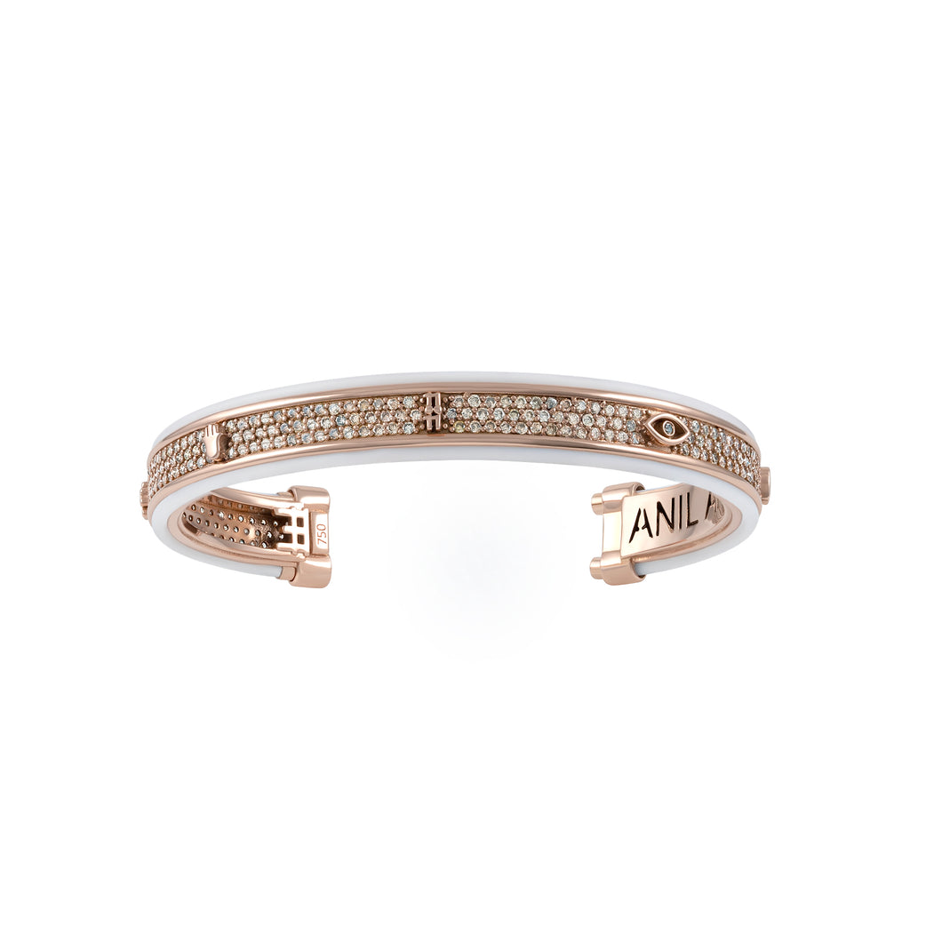 New Protecting Riviere Bangle bracelet- ROSE GOLD& BROWN DIAMONDS