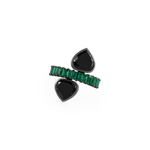 Load image into Gallery viewer, Emeralds &amp; Black Diamonds- ring
