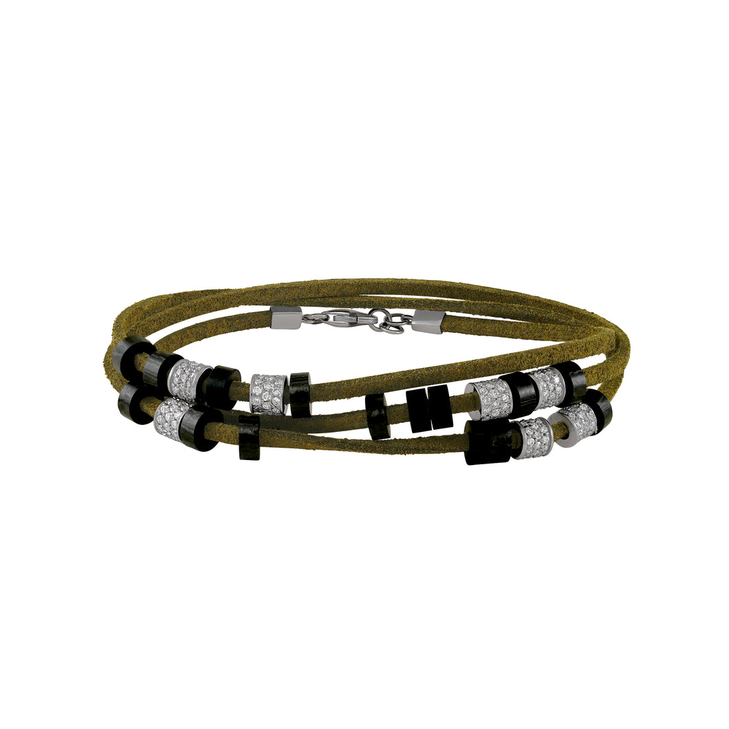 TPT & SUEDE- White gold white diamonds bracelet