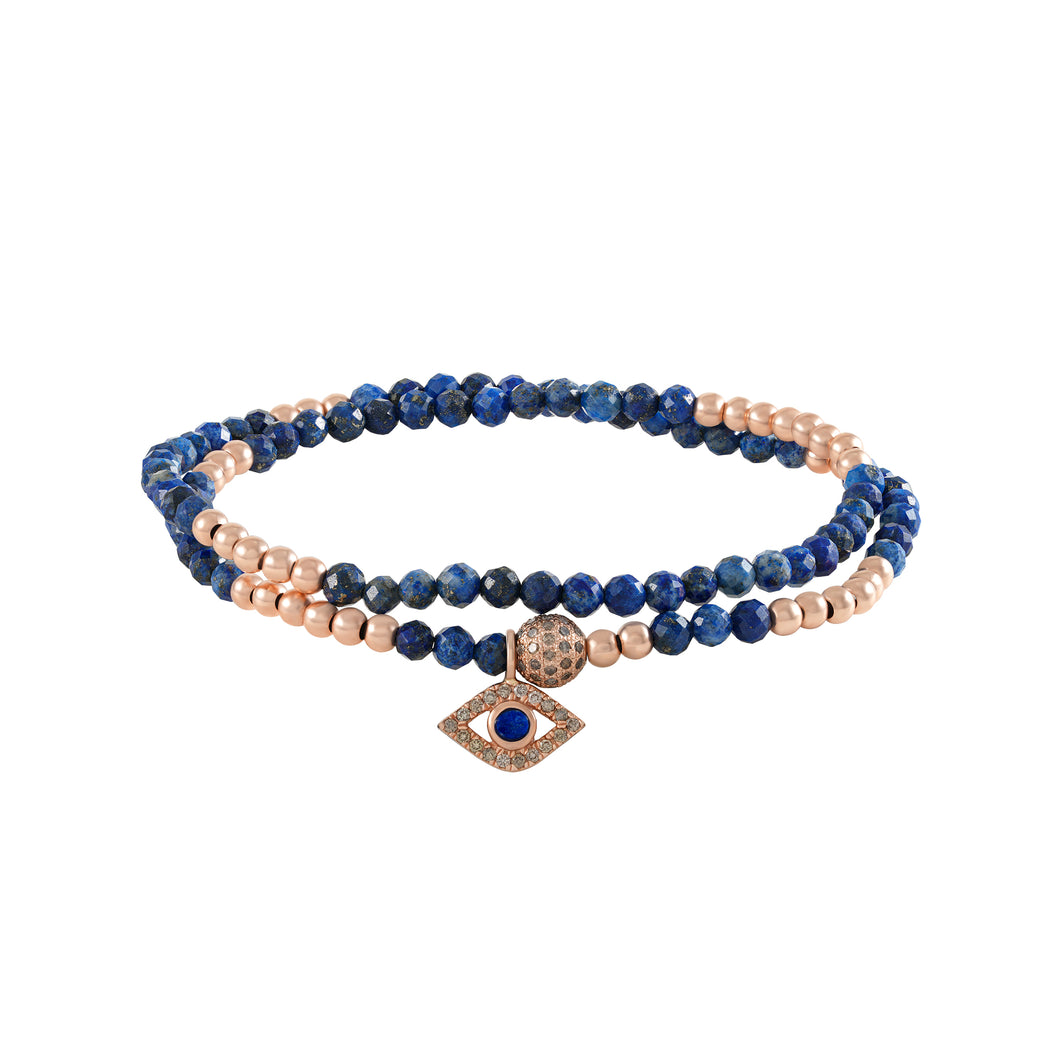 Lapis Lazuli double tour- Gold&Diamonds