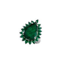Load image into Gallery viewer, Emerald ring- Black Gold
