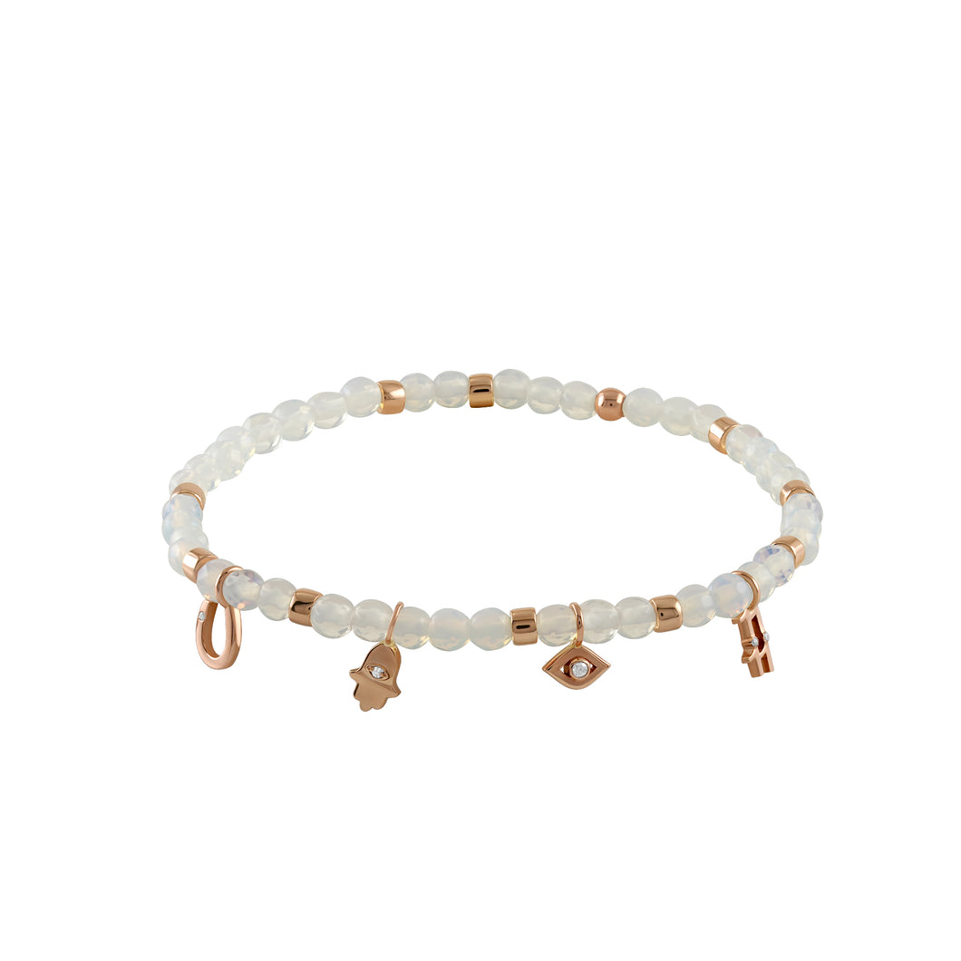 Moonstone- mini charms-Gold&Diamonds