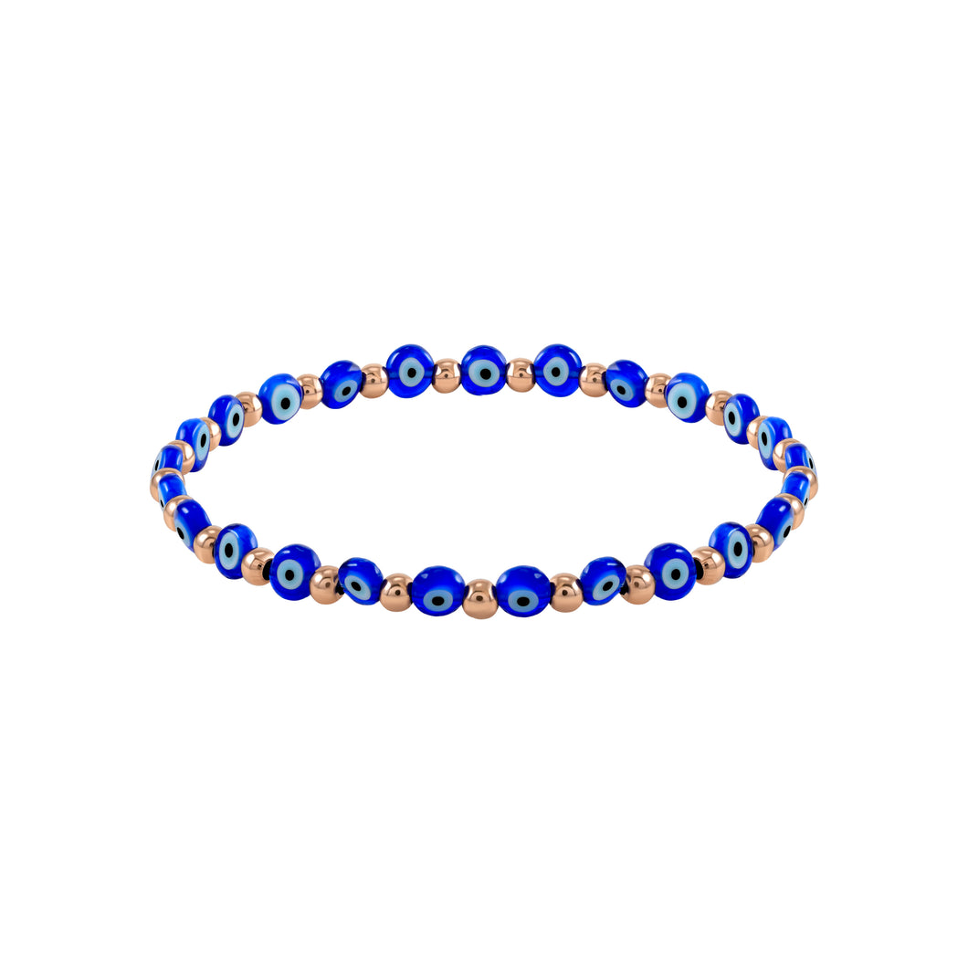 Blue & white multi eyes- beads bracelet