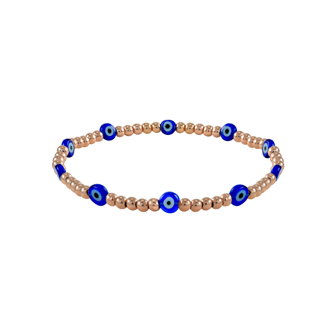 Blue & white multi eyes- beads bracelet