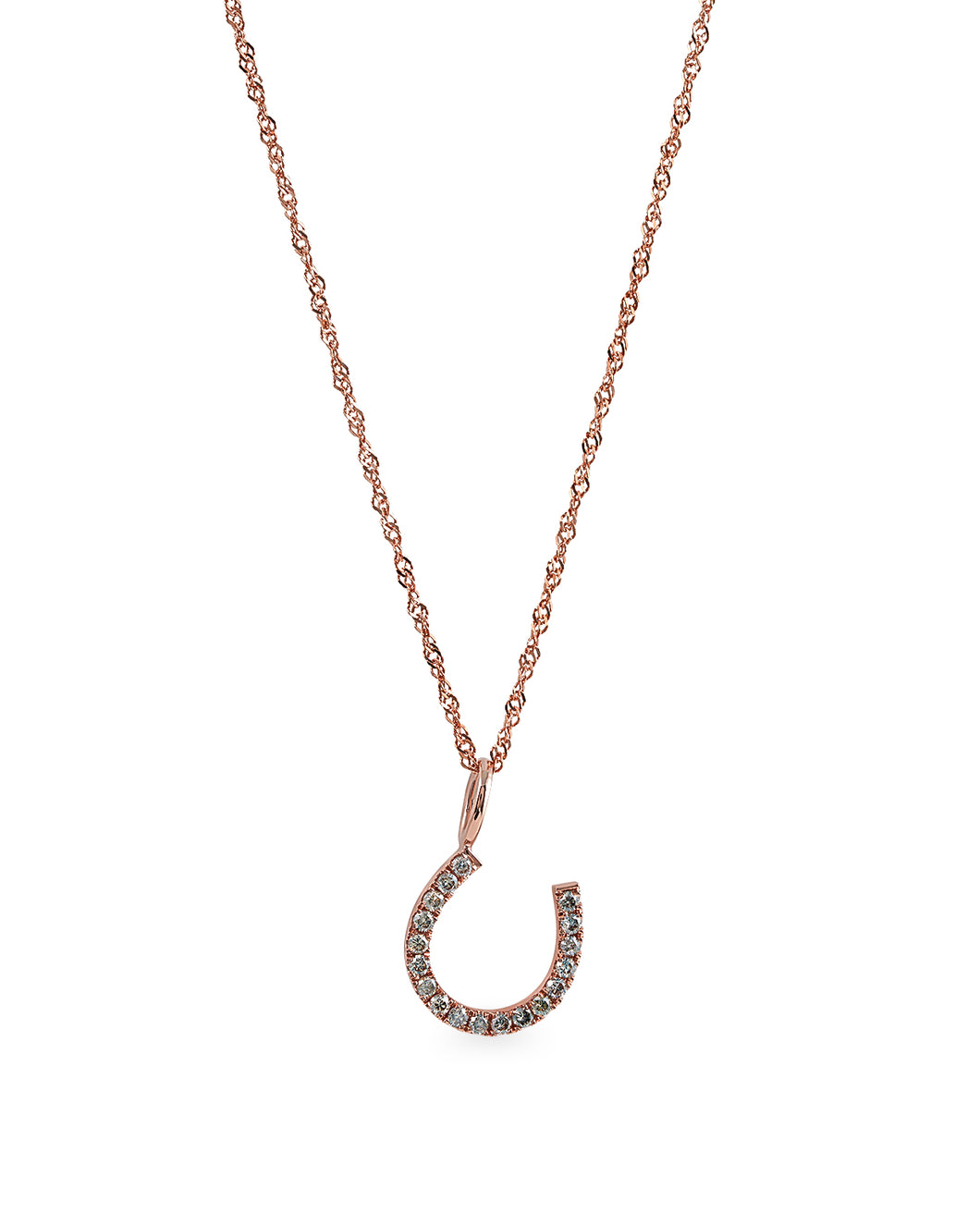 Horse shoe necklace - Rose Gold& Brown diamonds