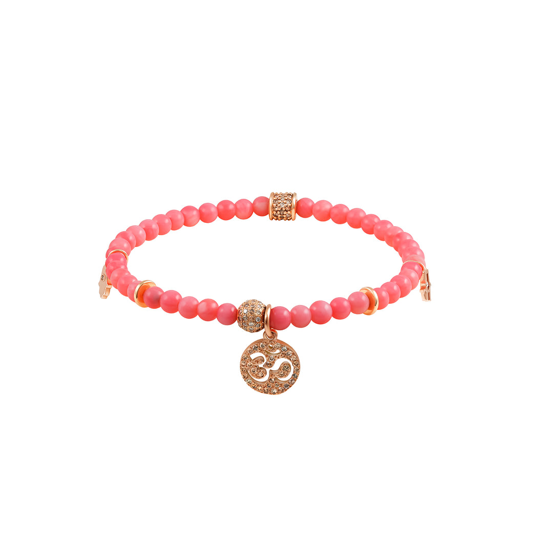 Omm Charm _ Rose Gold & Pink Opal