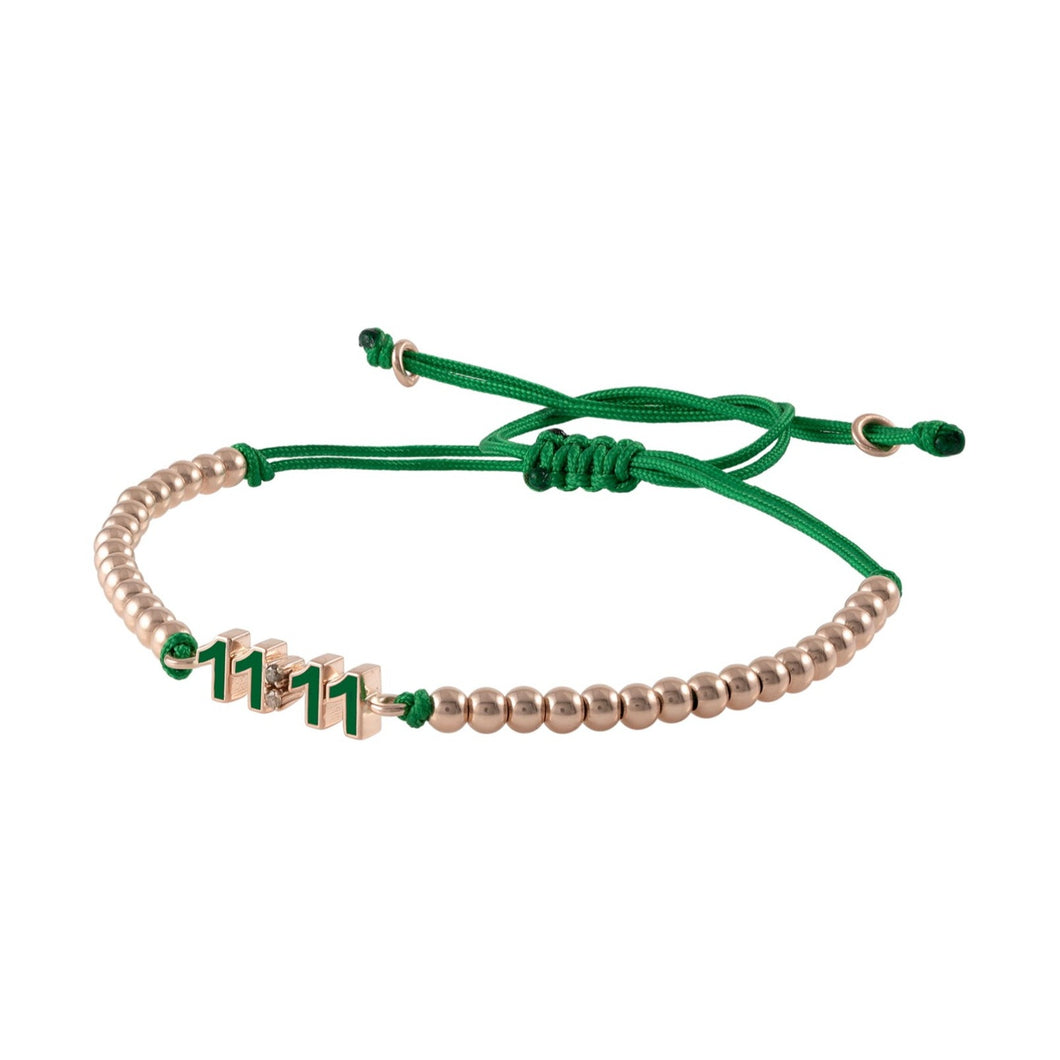 11:11 Dark Green Enamel Beads Bracelet