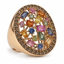 Load image into Gallery viewer, Oval Rainbow Ring
