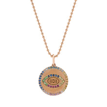 Load image into Gallery viewer, EVIL EYE NECKLACE - RAINBOW BEZEL
