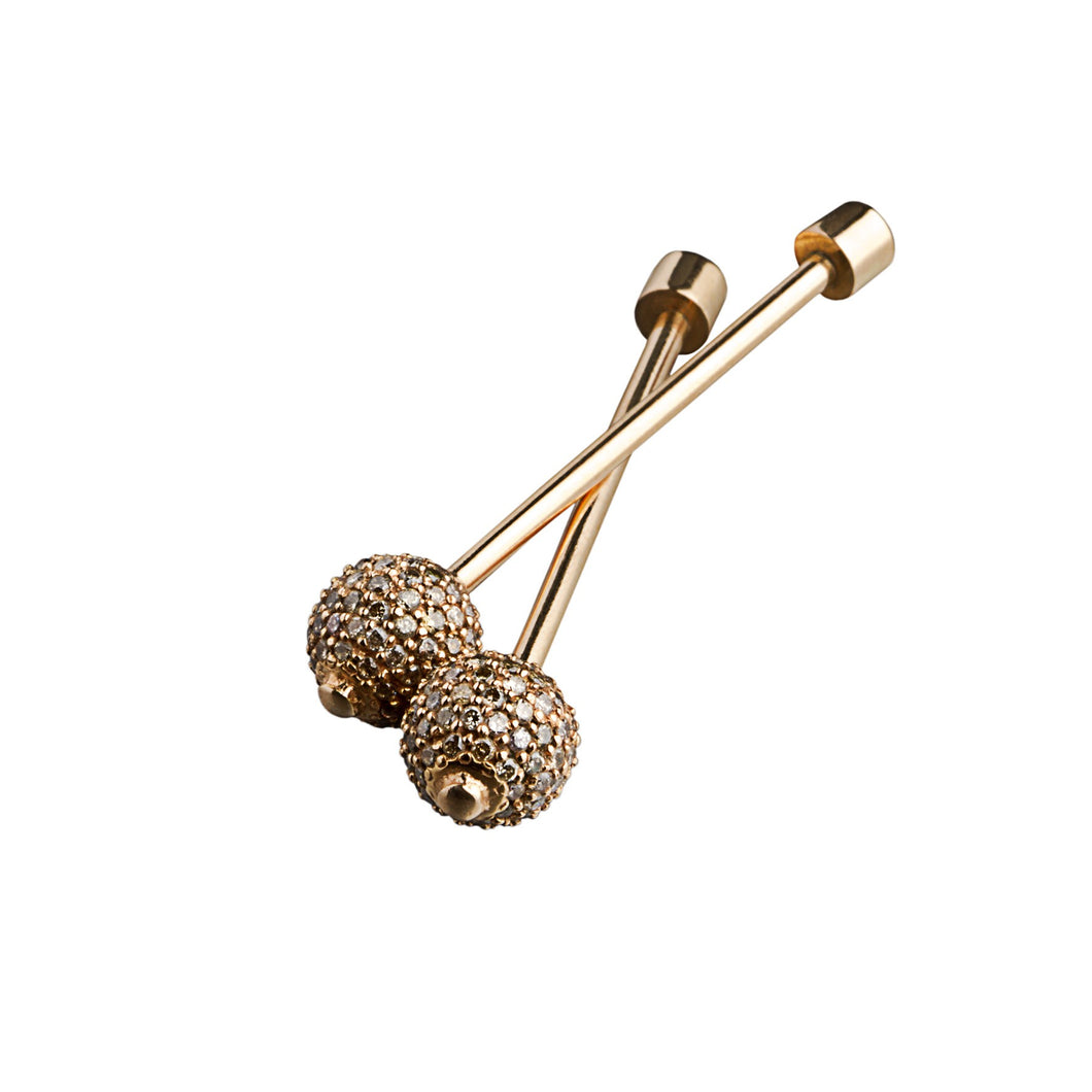 Beads bar rose gold earrings