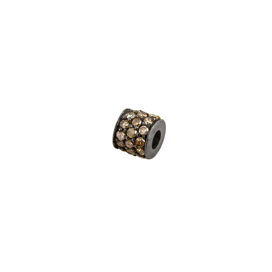 Add On - Silver and brown diamonds wide stopper