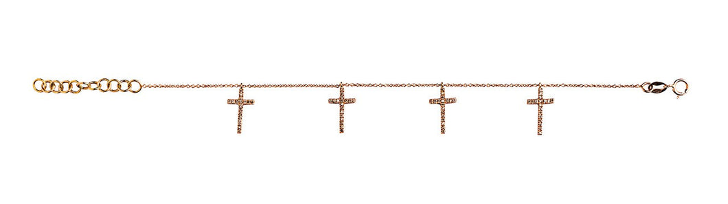 Mini Crosses Bracelet - Rose Gold