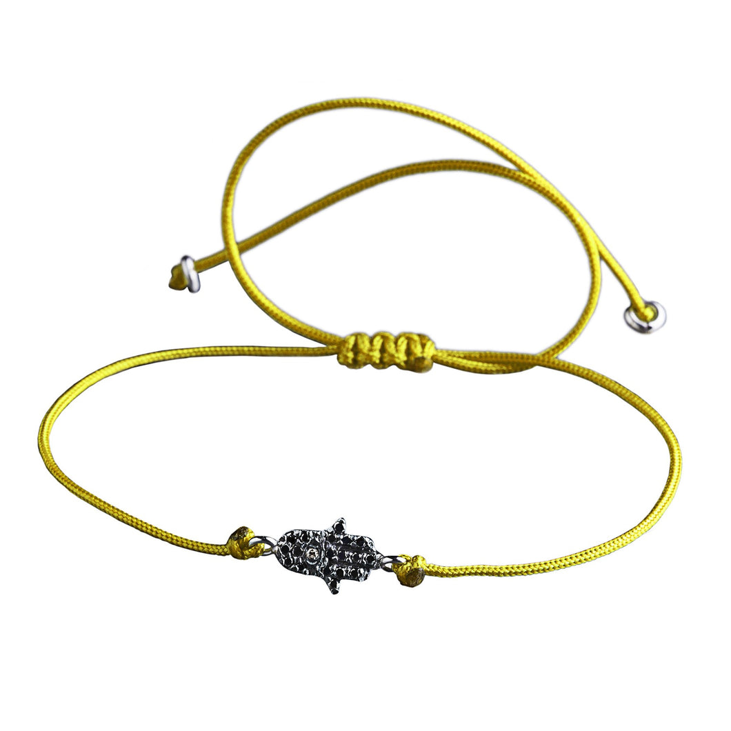Mini hamsa Yellow bracelet - Silver
