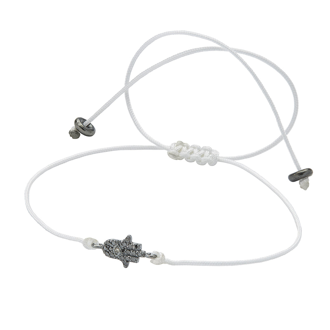Mini hamsa White bracelet - Silver