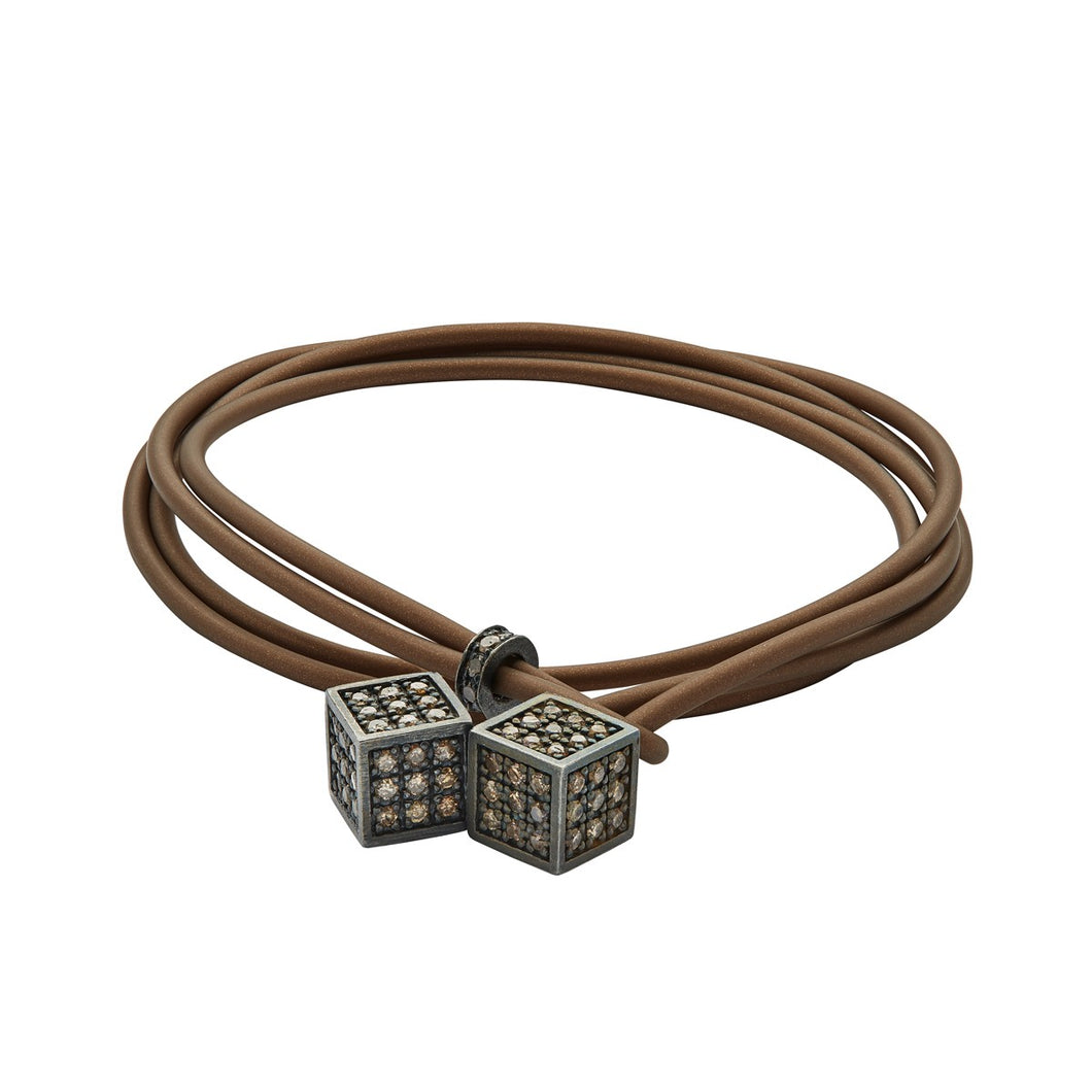 Dices - Silver & brown - Brown rubber