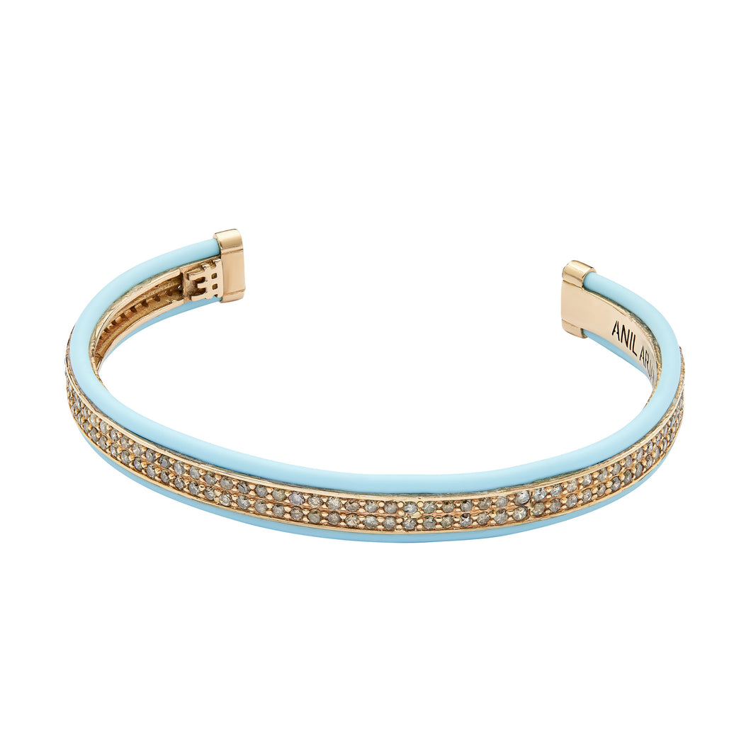 Protecting Double Riviere rose gold & brown - Light Blue