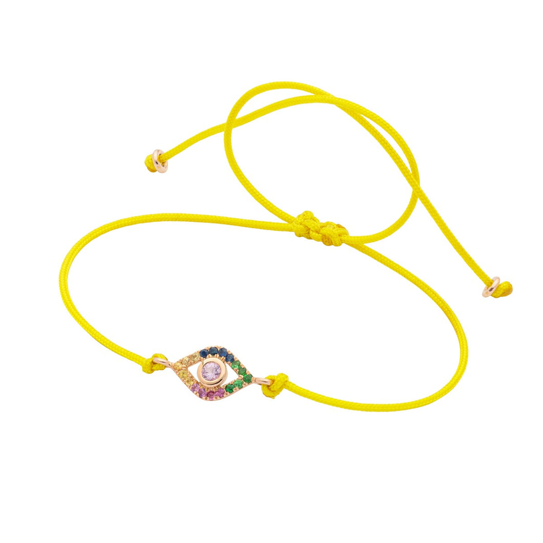 Mini Evil Eye Yellow Bracelet - Sapphires