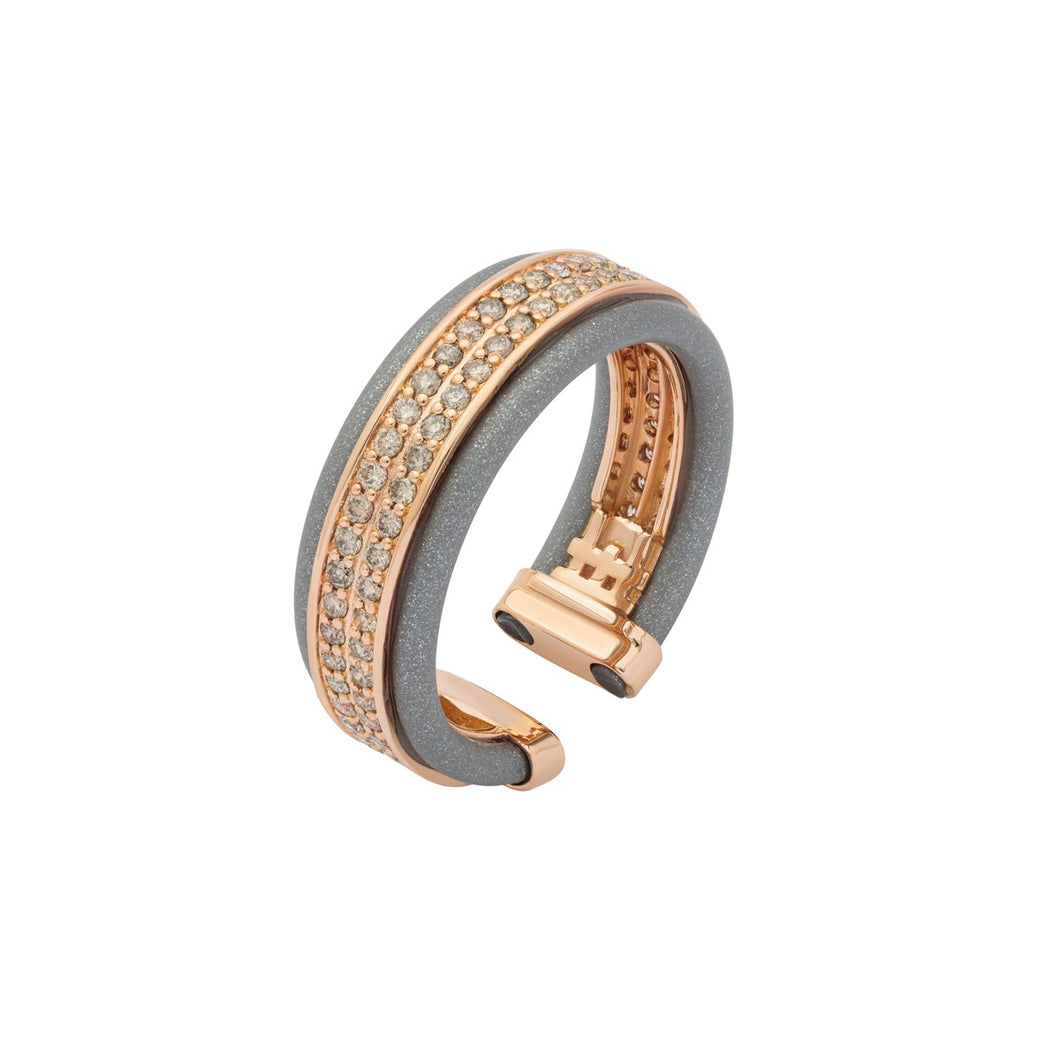 Protecting Rose Gold Ring - grey rubber