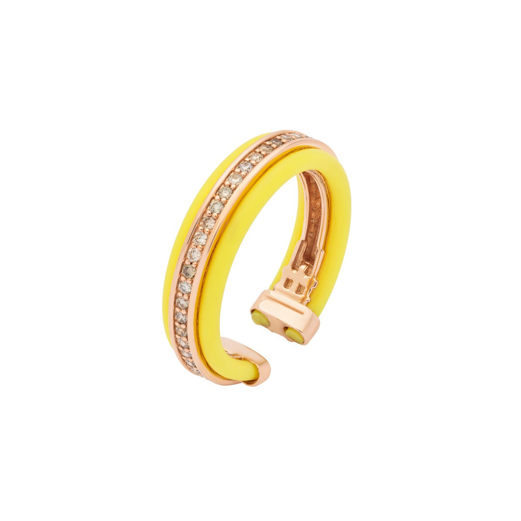 Protecting Rose Gold Ring - yellow rubber