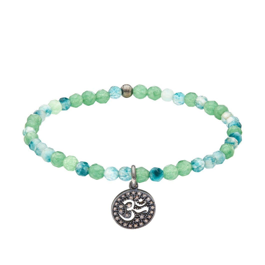 Energy bracelet - Jade and Aventurine with Omm charm