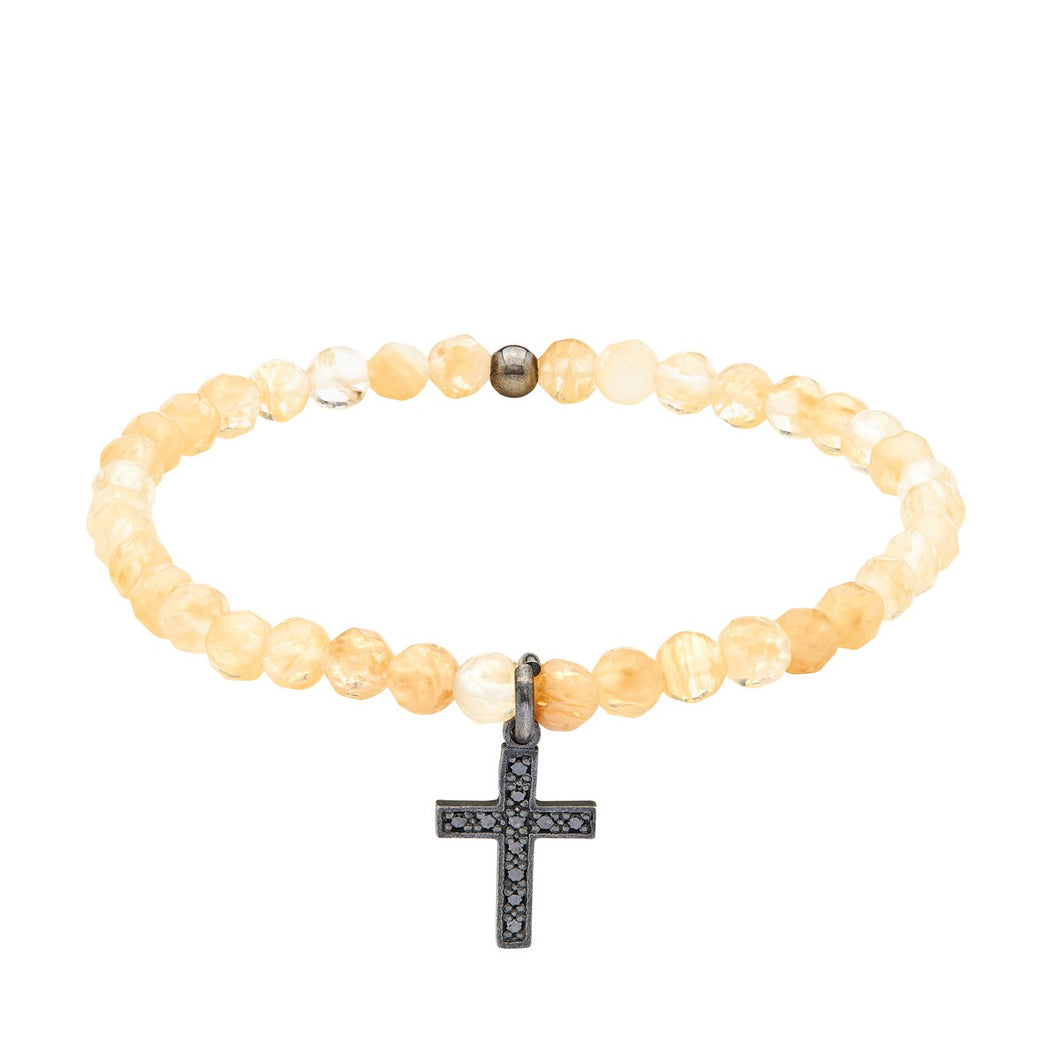 Energy bracelet - Quartz citrine with Cross Charm