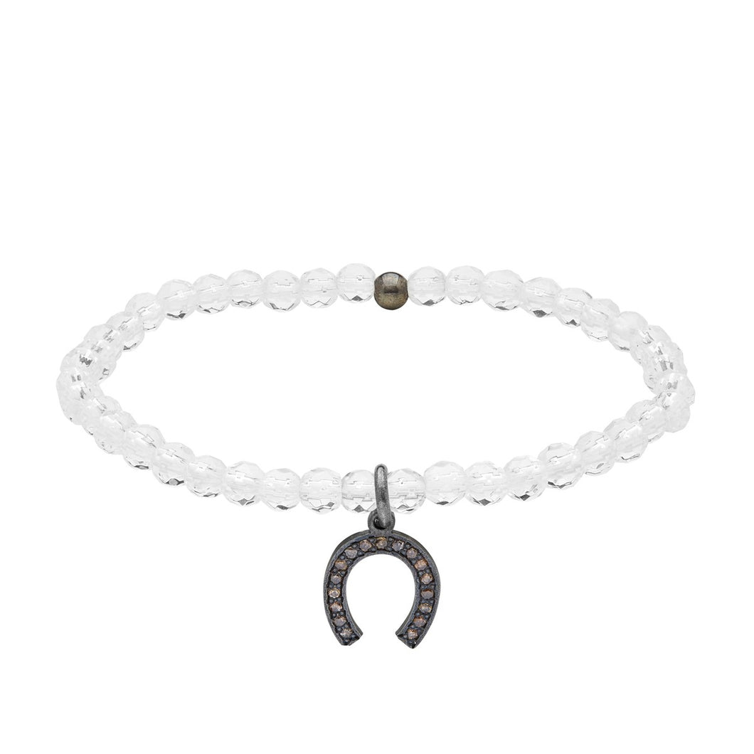 Energy Bracelet - Clear Quartz with Horseshoe Charm